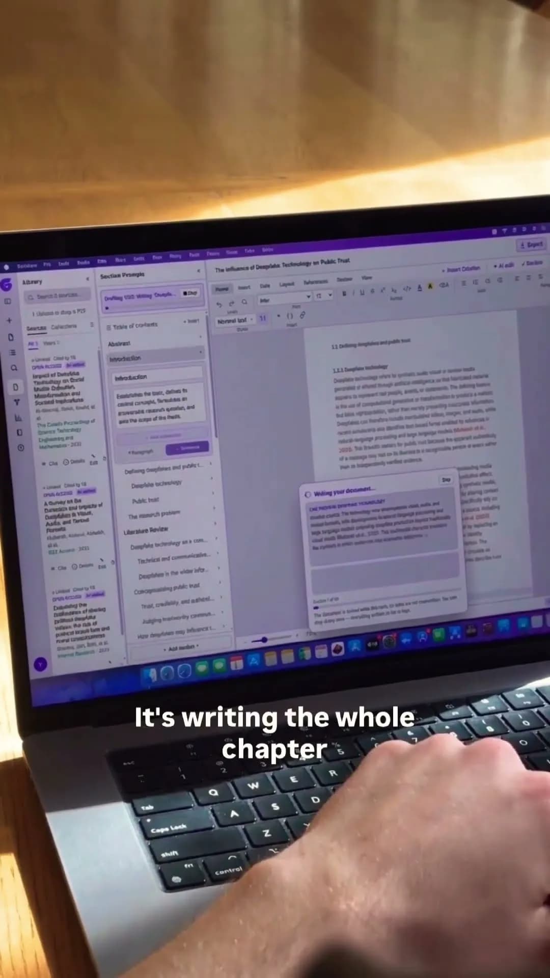 Still from a short video showing Grongy AI in use