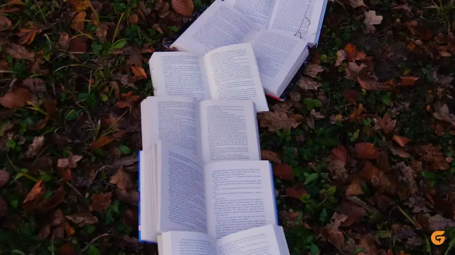 A desk lamp over an open notebook